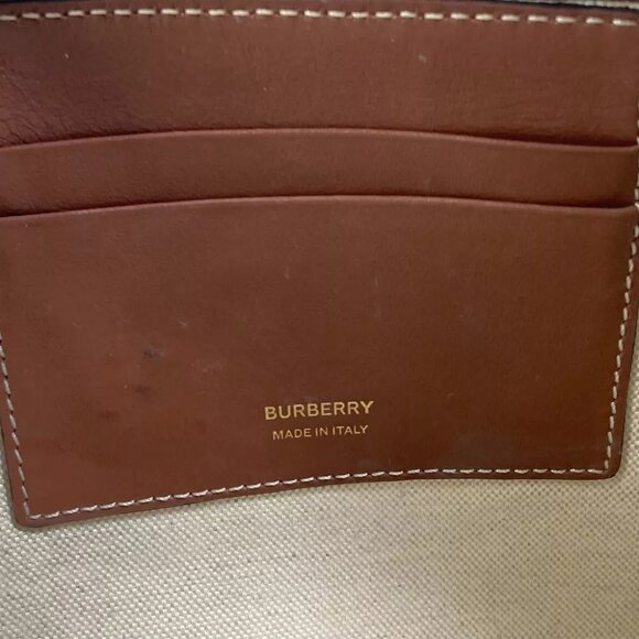 BURBERRY bag TB whole pattern fastener zip Clutch bag PVC/Leather Brown - Picture 10 of 13